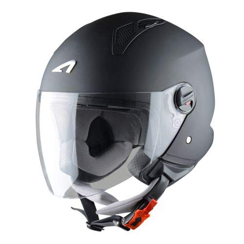 Astone Helmets - MINIJET monocolor - Casque jet - Casque jet urbain - Casque moto et scooter compact - Coque en polycarbonate - Black Matt S