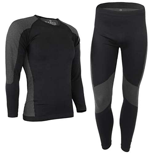 ALPIDEX sous-vêtement Thermique Homme Fonctionnels sous-vêtements de Ski - Respirants, réchauffants et à séchage Rapide, Taille:S/M, Couleur:Black-Grey