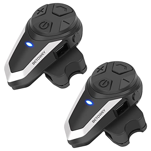 BETOWEY BT-S3 Intercom Moto Duo pour 2 Casques Bluetooth Kit Main Libre Headphones Intégrable Au Casque Moto Ski