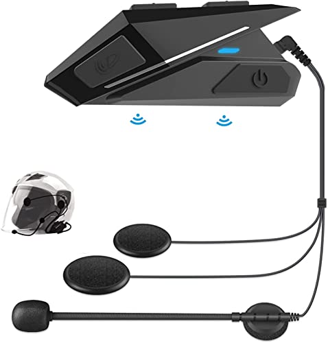 OBEST Casque de Moto Bluetooth 5.0 sans Fil,Kit Bluetooth Casque Moto Réponse Automatique,Son Stéréo,Étanche à la Poussière et à l’Eau,Connecté à Un Intercom,Écouteurs pour Vélo,Ski,Voyage