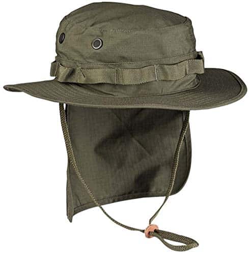 Mil-Tec Chapeau Boonie britannique avec cache-nuque, chapeau safari, chapeau tropical, différents modèles - Vert - Medium