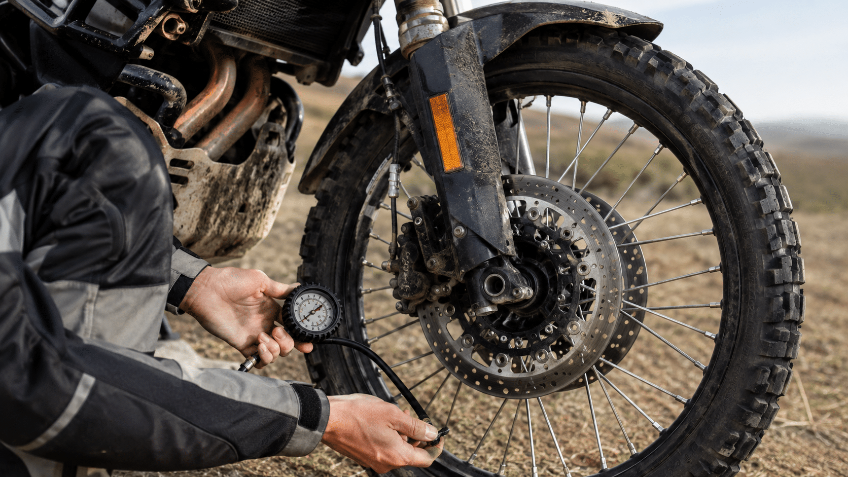 Illustration entretien moto trail
